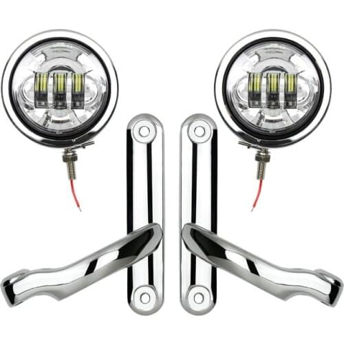 4 1/2" Black Chrome Led Auxiliary Lighting For Motorcycle 4.5 inch Motor Light Fog Light Brackets For Street Glide