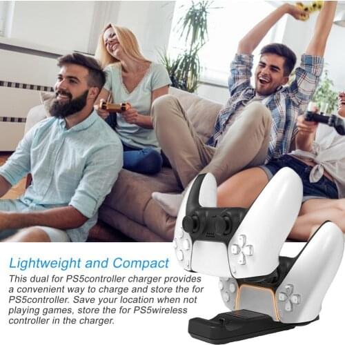 Joypad Joystick Handle USB Charger Dual USB Fast Gamepad Charging Safe Dock Dual Handle Charger For Two PS5 Controllers