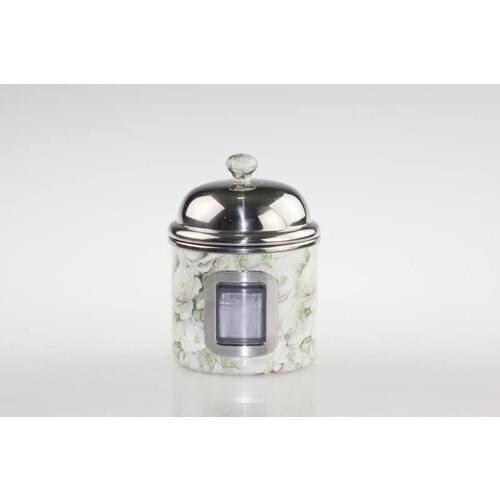 Ancel Enamel Round Storage Container 13*13*17 cm