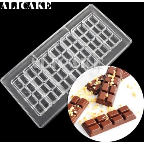 3D Polycarbonate Chocolate Mold Chocolate Bar Form Tray Baking Pastry Cake Decoration Tools for Bakery Mould Drop Shipping