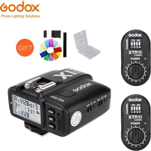Godox 2x XTR-16 Wireless 2.4G Power Control Flash Receivers + X1T-N TTL Wireless Transmitter for Nikon DE300 DE400 SK300 SK400
