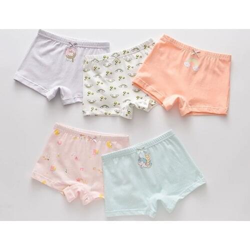 HPBBKD 5Pcs/lot Girls Cotton Boxer Briefs Girl Panties Girls Boxer Shorts Childrens Panties Kids Underwear For 2-14 Years GU243