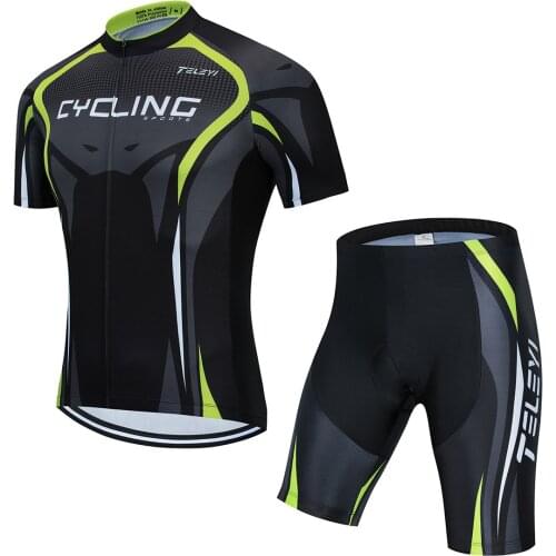 Teleyi Cycling Jersey Set Summer Cycling Wear Mountain Bike Clothes Bicycle Clothing MTB Bike Cycling Clothing Cycling Suit Men