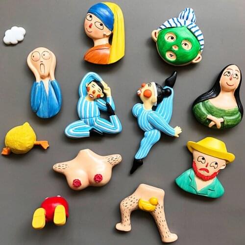 3d Cartoon characters fridge magnets refrigerator lovely cute magnet dimensional decor magnetic room decoration collection gift