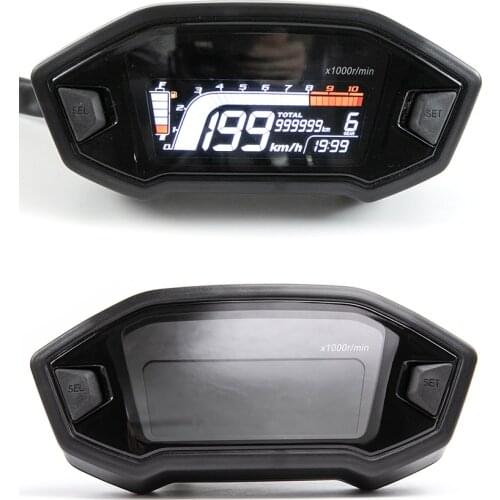 Motorcycle Universal LCD Cylind For 1,2,4 Cylinder Speedometer 10000RPM Optional Backlight Digital Odemeter Tachometer