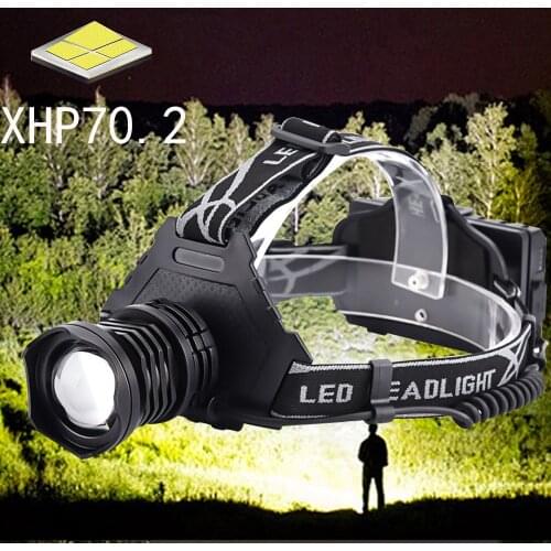8000LM XHP70.2 Led headlamp Headlight the most powerful head lamp zoom 5models usb rechargeable Waterproof camping headlamp