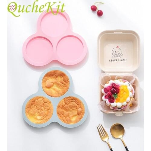 New 3D Round Silicone Candy Molds Shallow Cylinder Cake Mold Soap Mold Cookie Candy Chocolate Baking Bakeware Mould Pink Blue