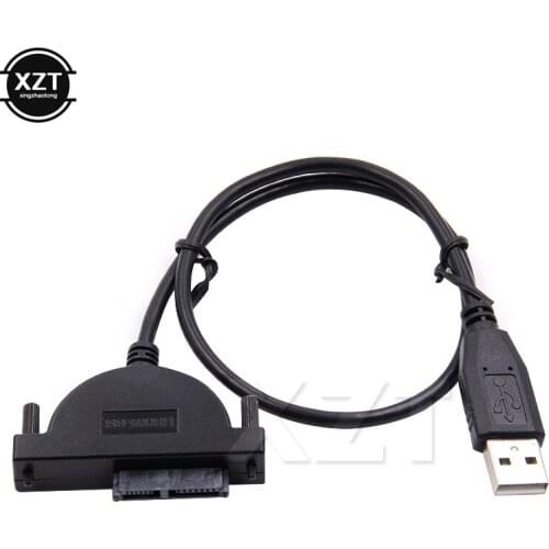 Novel USB 2.0 to Mini Sata II 7+6 13Pin Adapter for Laptop CD/DVD ROM Slimline Drive Converter Cable Screws Steady Style 1PCS