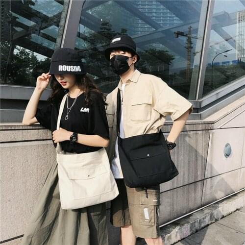 Casual Messenger Bag Male Student Sports Messenger Bag Retro Simple Men and Women Canvas Shoulder Bag B45-87