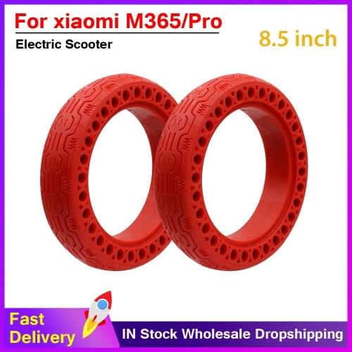 Updated Shock Absorber Hollow Solid Anti-Explosion red color Wheel for Xiaomi M365 Pro Electric Scooter Non-Pneumatic Tires Tyre