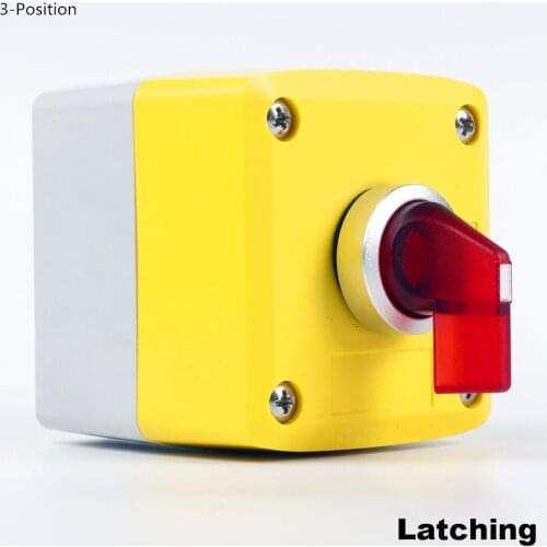 Selector switch and BOX 1set 1NO 1NC 2NO 2NC Latching and Momentary 220VAC RED 2-3Position 5color AC DC waterproof IP65