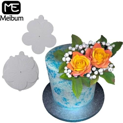 Meibum Flower Texture Silicone Fondant Molds Petal Gumpaste Sugarcraft Cakes Decorating Moulds Dessert Pastry Baking Tools