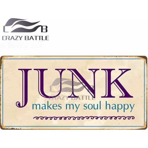 Crazy Battle 13 x 6.5cm Junk Makes My Soul Happy Sign Fine SUV Car Stickers Anime Waterproof Body for Car 3D Vinyl Window Decal