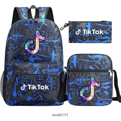 Tik Tok Primary School Bags For Boys Girls 3pcs/Set Fashion Soft Backpacks Childrens 3D Printe Mochila infantil birthday gift