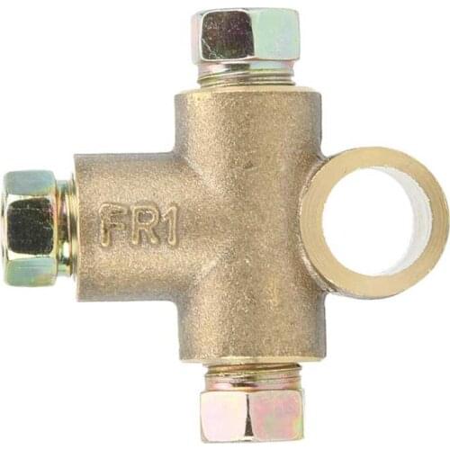 3 Way T-Shape Brake Tee With 3 Male Nuts Short Union M10 3/16in Pipe 10mm