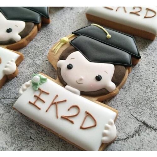 Cake decoration boy girl graduation Cutter stamp embosser holiday Fondant plastic cutter Cake Mould tools fondant Baking