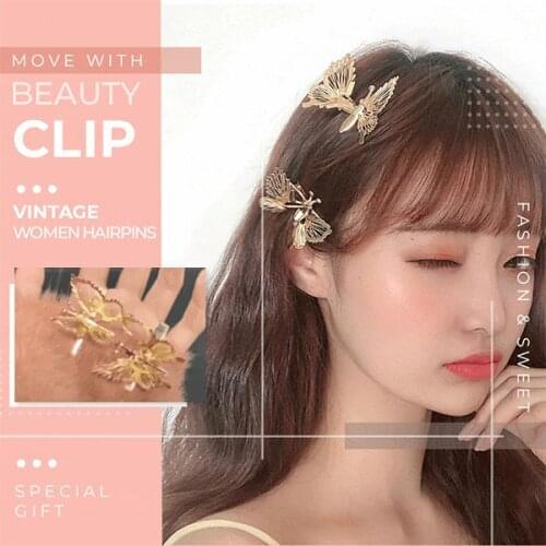 Women Girls Cute Colorful Move with Beauty Clip Butterfly Hairpins Beautiful Hair Ornament Barrettes Headband Fashion Accessorie