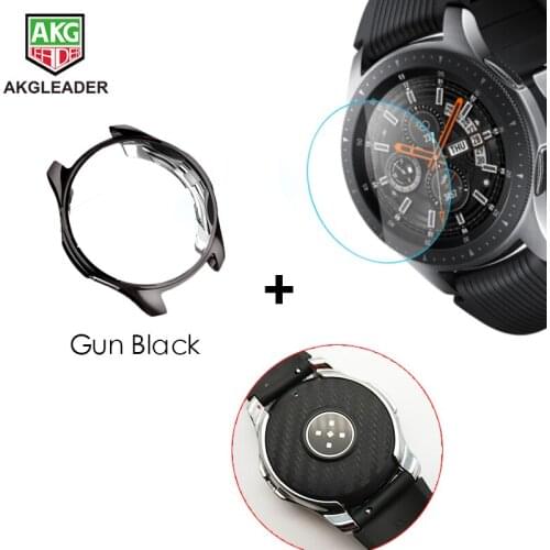 For Samsung Galaxy Watch 46mm Protector Cases Tempress Glass Film With Rubber Watch Strap For Samsung Watch Cover Band Bracelet