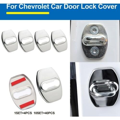 1set 10sets Stainless Steel Car Door Lock Cover Sticker Protecting Sticker for Lanos Orlando Captiva Lacetti Aveo Niva Accessory