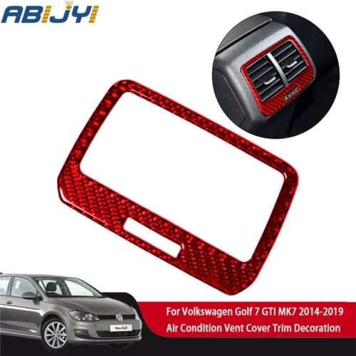 For VW Golf 7 GTI MK7 2014-2019 Car Accessories Interior Carbon Fiber Red Stickers Rear Exhaust Vent 1PCS