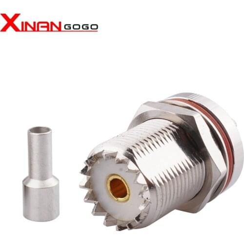 1pcs UHF female bulkhead crimp connector for RG316 RG174 RG179 LMR100 Cable RF SO239 Connector