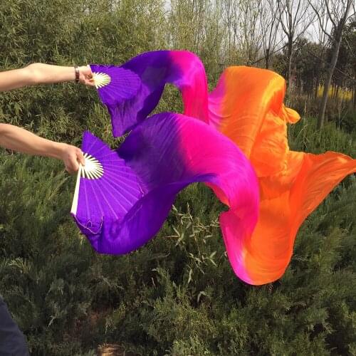 2019 100% Silk Belly Dance Isis Wings Dancing Scarf Viel Fan (left+right)hand 2pcs 1pair 1.8m=180cm