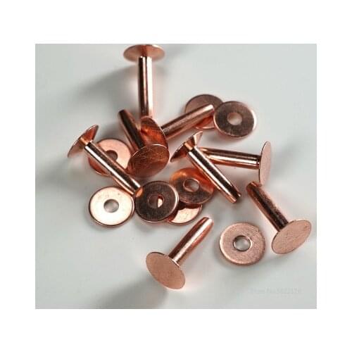 100pcs copper meteorite rivet blank column copper rivet fastening Leather Tool