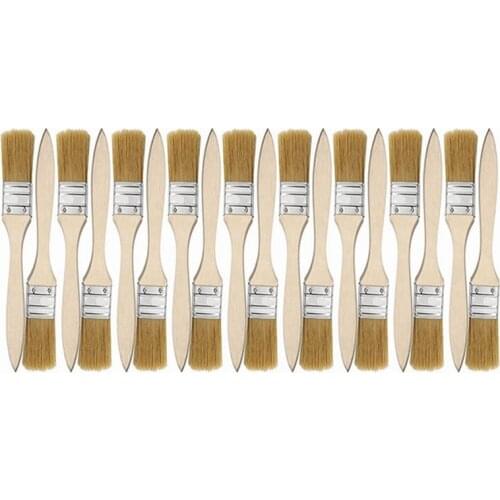 18Pcs/Set Flat Paint Brushes and Chip Paint Brushes for Paint Stains Varnishes Glues and Gesso