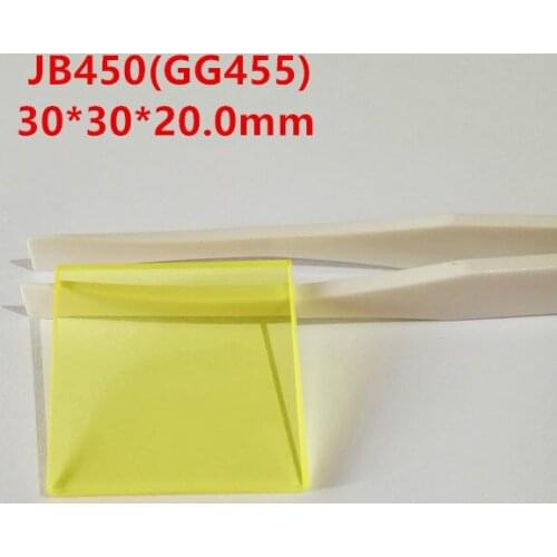 450Nm Absorption Cut-Off Type Yellow Optical Glass Jb450 Infrared Transmission Filter 30*30*2.0Mm