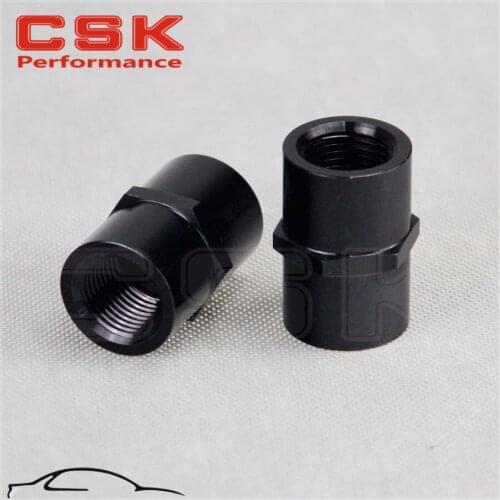 2PCS ALUMINUM FEMALE 1/4" NPT PIPE PIPING COUPLER ANODIZED FITTING ADAPTER 1/4