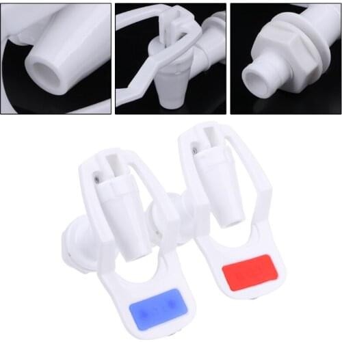2 Pcs Water Dispenser Replacement Push Type White Plastic Tap Faucet Dropshipping