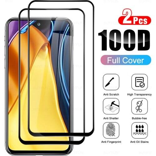 2Pcs Full Cover Tempered Glass For Xiaomi Poco M3 Pro 5G Glasses Protective Glass For Poxo Poko M 3 M3Pro 6.5" Protection Film