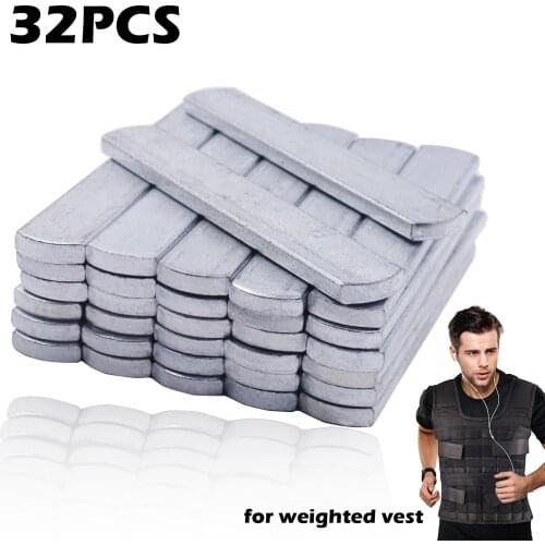 32Pcs Heavy Weight Steel Plates 12-17cm Load-Bearing Adjustable Weighted Vest Ankle Strap Strength Workout Fitness Accessories