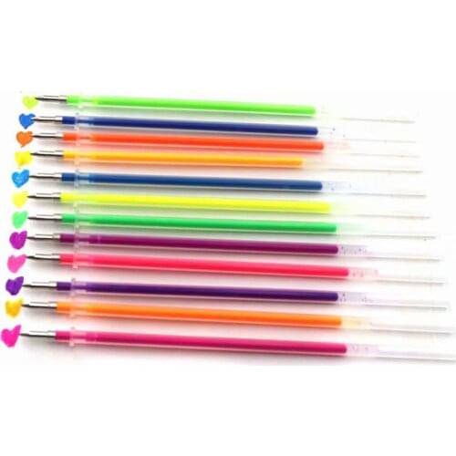 48 Color/Set Multicolour Ballpoint Gel Highlight Pen Refill Set Colorful Shining Pen Refills For School Chancellory Boligrafos