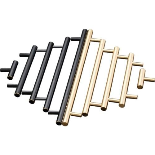 Black/ Gold Modern Cabinet Knobs and Handles Solid Brass Kitchen Door Handles Furniture Handle Black Gold Drawer Knob
