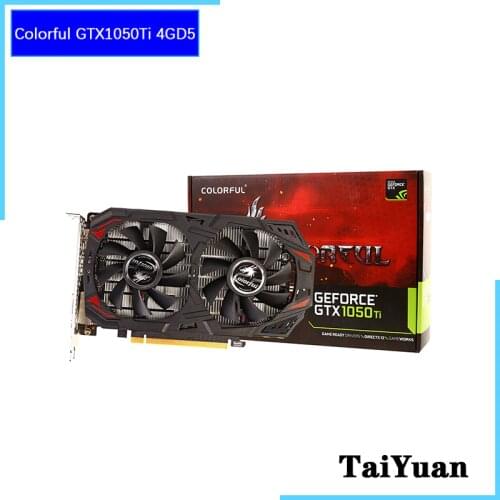 Colorful GeForce GTX1050Ti 4GD5 GTX 1050Ti 14nm 4G GDDR5 128bit 75W DVI HDMI DP Support AMD Intel Desktop CPU Motherboard