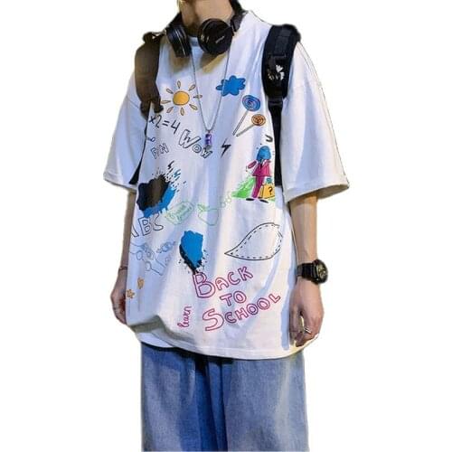 Harajuku Tshirt Jumpers women Streetwear Females Oversized Summer Print Streetwear Funny Fashion Punk Girls Couple Students Tops
