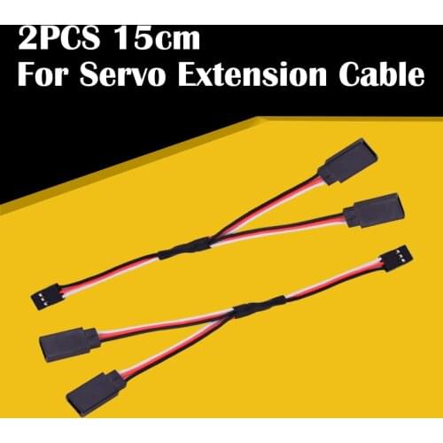 Good Quality 2PCS 15cm 150mm RC Servo Extension Y Wire Cable for JR Futaba RC Car Helicopter Model Receiver
