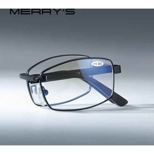 MERRYS DESIGN Classic Folding Reading Glasses Blue Light Blocking Men Women Foldable Presbyopia Reader Hyperopia Diopter S2901