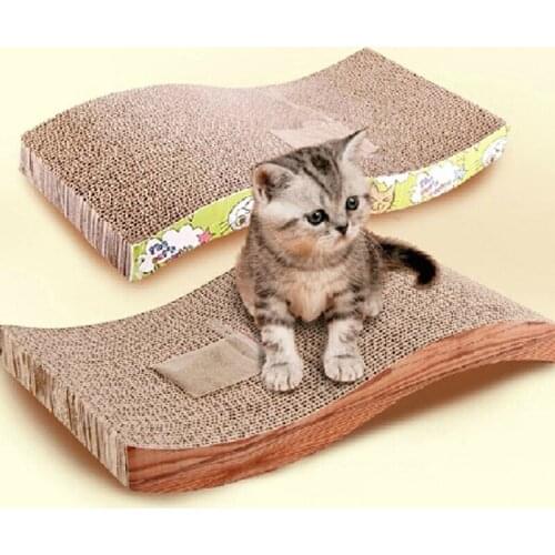 Pet Scratch Board S-shapped Cat Scratch Board Scratching Posts Kitten Corrugated Scratch Pad Claw Pad Cat Toy