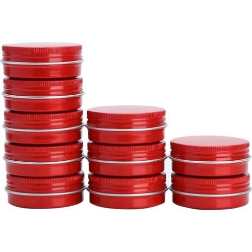 Cosmetic Aluminum Tin Jars Lip Balm Container Screw Top Sample Pot Mini Metal Storage Can for Lotion Powder Travel Candle Box