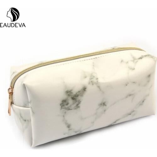 Portable Multi-Function Marble Cosmetic Bag Travel Makeup Cosmetic Bag Toiletry Pencil Case Make Up Fashion Brushes Bag