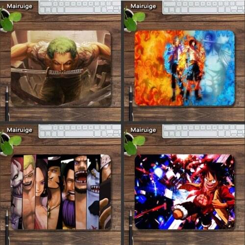 Mairuige Anime One Piece Monkey D Luffy Table Mat Roronoa Zoro Sir.Crocodile Gaming Mat Straw Hat 18x22 Antiskid Rubber Mousepad