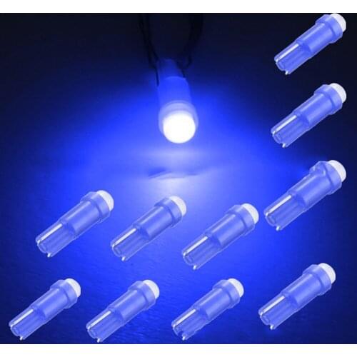 10 Pieces T5 Hat 5050 Tri-Cell LED 1 SMD Dashboard Gauge Instrument Panel White Light Bulb Lamp 37 58 70 73 74 Blue #275185
