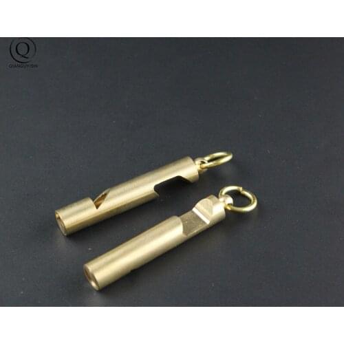 Brass Multifunction Whistle Pendant With Keychain Keyring For Opener KeyChain Ring Outdoor Survival Emergency Whistles Team Gift