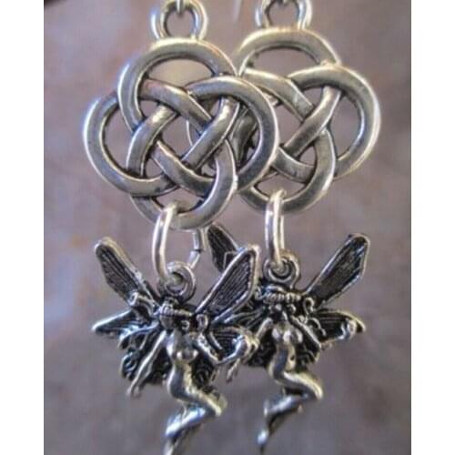 HOT !!! Fashion Vintage Braided knot Trinity Knots & elf Charms Drop Earrings & Pendants For Women Gift Jewelry 39