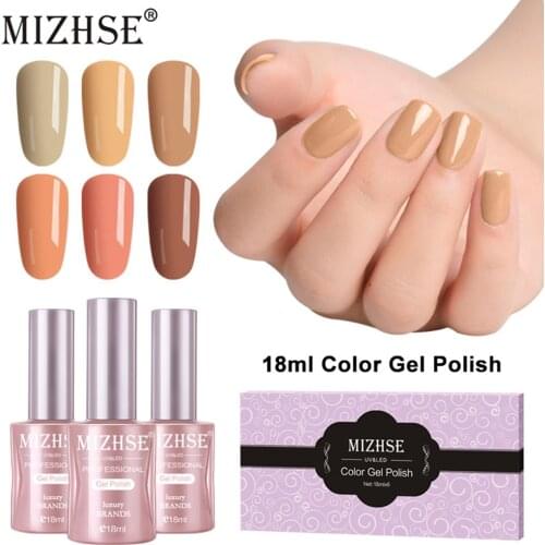 MIZHSE 18ML Gel Lacquer Set Vernis Semi Permanent UV Gel Nail Polish Rubber Base For Nails Lakier Hybryda Nail Lack