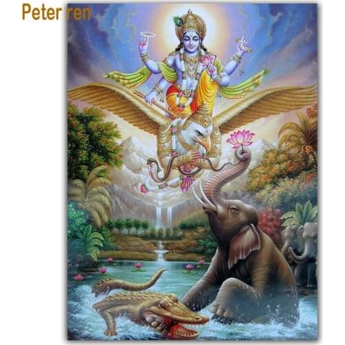 Peter ren Diy diamond mosaic religion Virgen 3d square diamond painting Lakshmi full drill kit diamond embroidery Save elephants