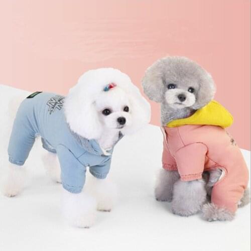 2021 New Cotton Coat Pet Clothing Dog Four-Legged Autumn And Winter Woolen Cap Super Thick Clothes Casual Commuting