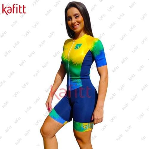 Kafitt new cycling jumpsuit womens sweatshirt suit womens athlete short-sleeved shirt cycling overalls Camisa Ciclismo